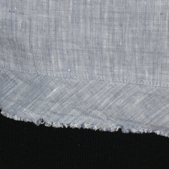 Eileen Fisher Yarn Dyed Organic Handkerchief Linen Chambray Roundneck Box Top XL - Picture 9 of 15